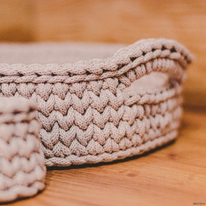 BASKET BASE Moses basket, 70x35/85 x 50 cm, holes: 1 cm, wooden base for crochet basket, crochet basket, baby bed, crochet, cotton cord image 3