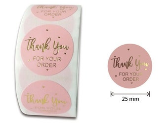 STICKERS "Thank you", 500 pieces, stickers, gift packaging, shop equipment, guest gift, scrapbooking
