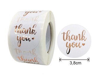 STICKERS "Thank you", 500 pieces, packaging material, gift packaging, shop equipment, thank you stickers, guest gifts, gifts