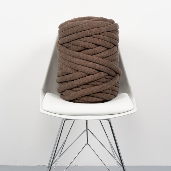 59.00 EUR/kg Chunky wool, COFFEE, arm knitting, chunky knitting yarn, jumbo yarn, thick yarn, tubular yarn, vegan, washable