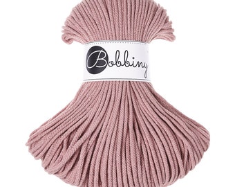 0.13 EUR/mètre Bobbiny 3mm Junior tressé cordon BLUSH 100m 100m fil tressé macramé Crochet tricot Textile fil cordon coton