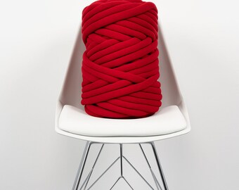 59.00 EUR/kg Chunky wool, RED, coarse knitting yarn, arm knitting, XXL wool, thick yarn, tubular yarn, vegan, washable