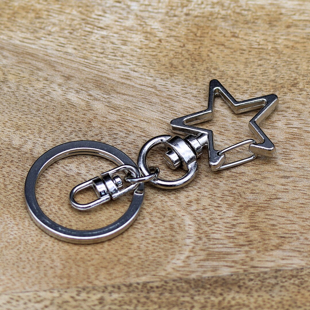 60 Pcs Keyring Rings Key Ring Hoops, Metal Key Ring Clips Swivel Lobster  Clasps