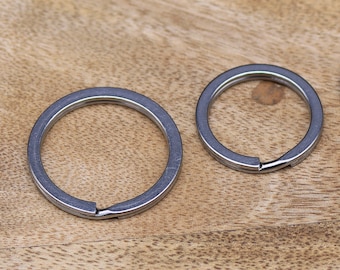 KEYCHAIN set, silver, 20/25/30 mm, key ring, stainless steel, split ring, pendant for keys, bag pendant