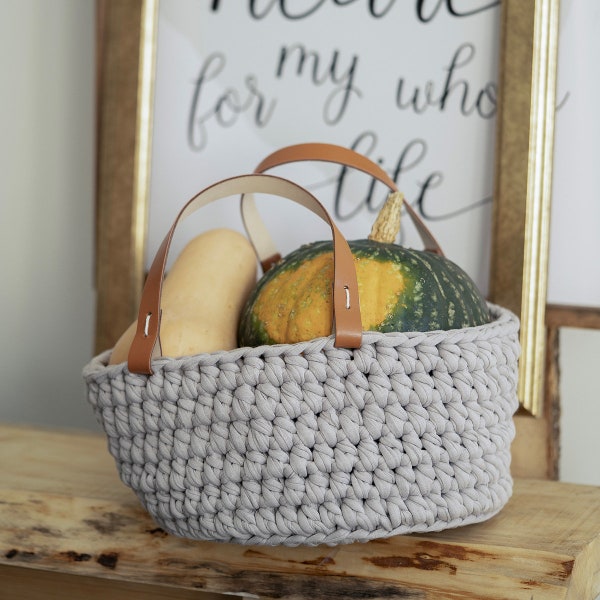 Hoooked, CROCHET BASKET, panier de rangement, beige, panier avec poignée, ensemble de crochet avec instructions de crochet multilingues, crochet, Zpagetti