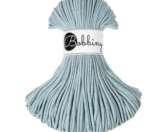 0.13 EUR/Meter Bobbiny 3mm Junior Braided Cord MISTY 100m Braided Yarn Macrame Crochet Knitting Textile Yarn Rope Cord Cotton