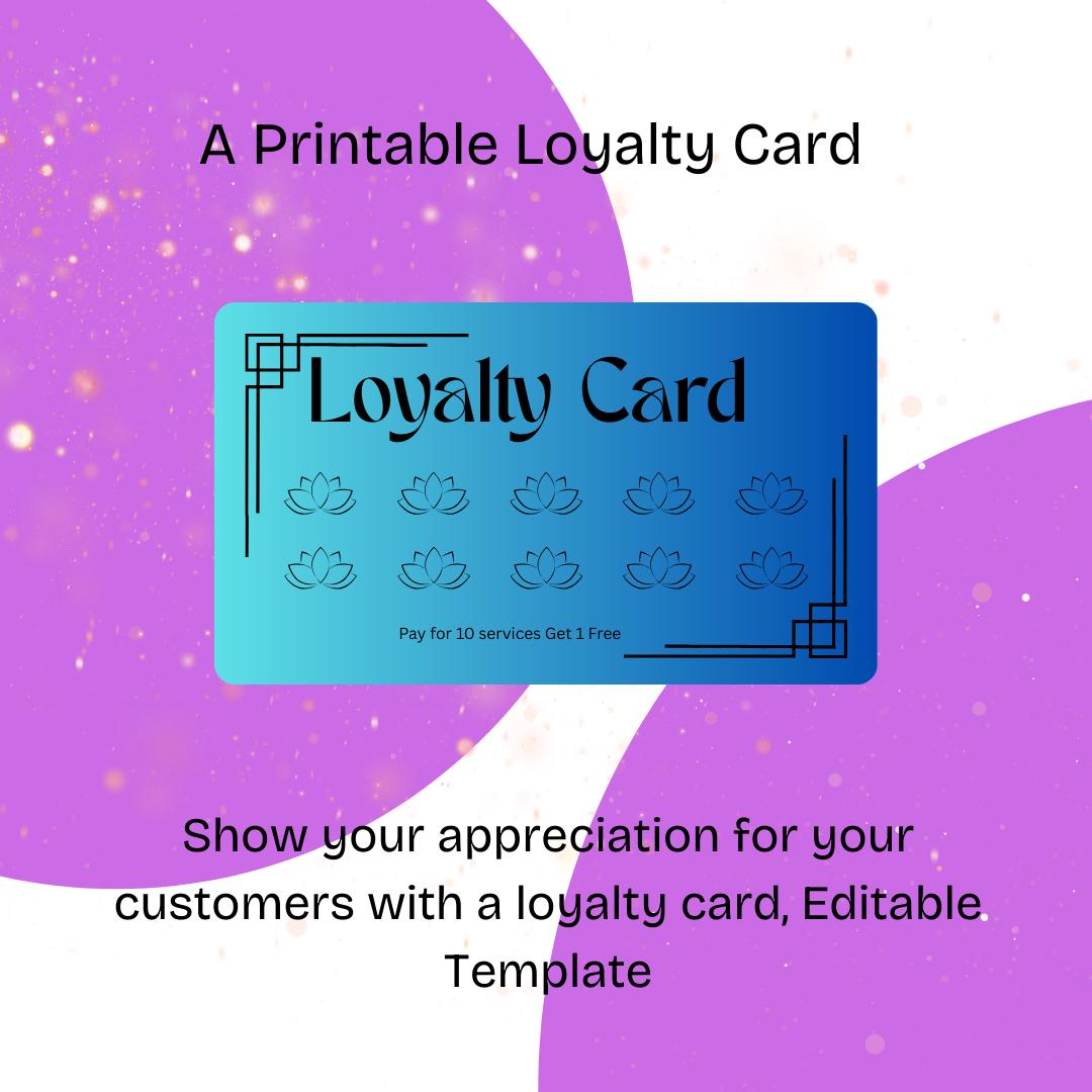 Editable Template, Loyalty Card PNG Printable - Etsy