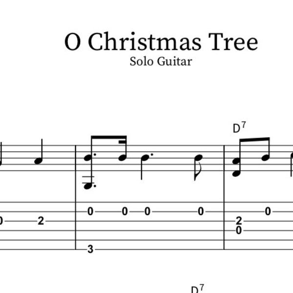 O Christmas Tree Solo Guitar TAB // Easy // Sheet Music // (O Tannenbaum)