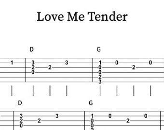 Love Me Tender // Aura Lee // Solo Guitar TAB // Easy