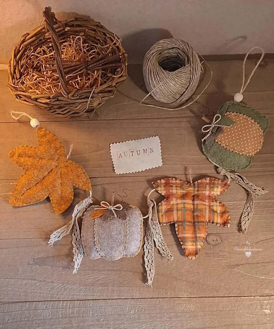 autumn garland, autumn decoration, autumn, pumpkins, leaves, country decorations, country, garland, bunting, home decoration