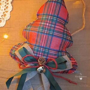 4 Ghirlande Artificiali Con Fiocco Scozzese Grigio E Bianco 25 Cm Per Cucina E Mobili
