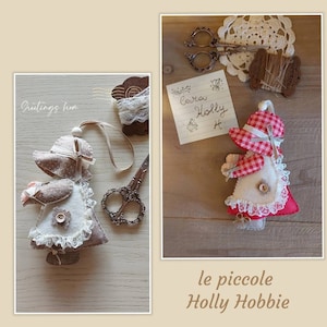 Holly Hobbie,bambola di pannolenci,bambolina da appendere,regalo,bambola di pezza,country,shabby,idea regalo,coccole per la casa