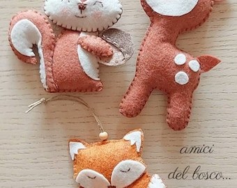 Scoiattolo,bambi,volpe,piccoli animali del bosco,autunno,regalo,decorazioni autunnali