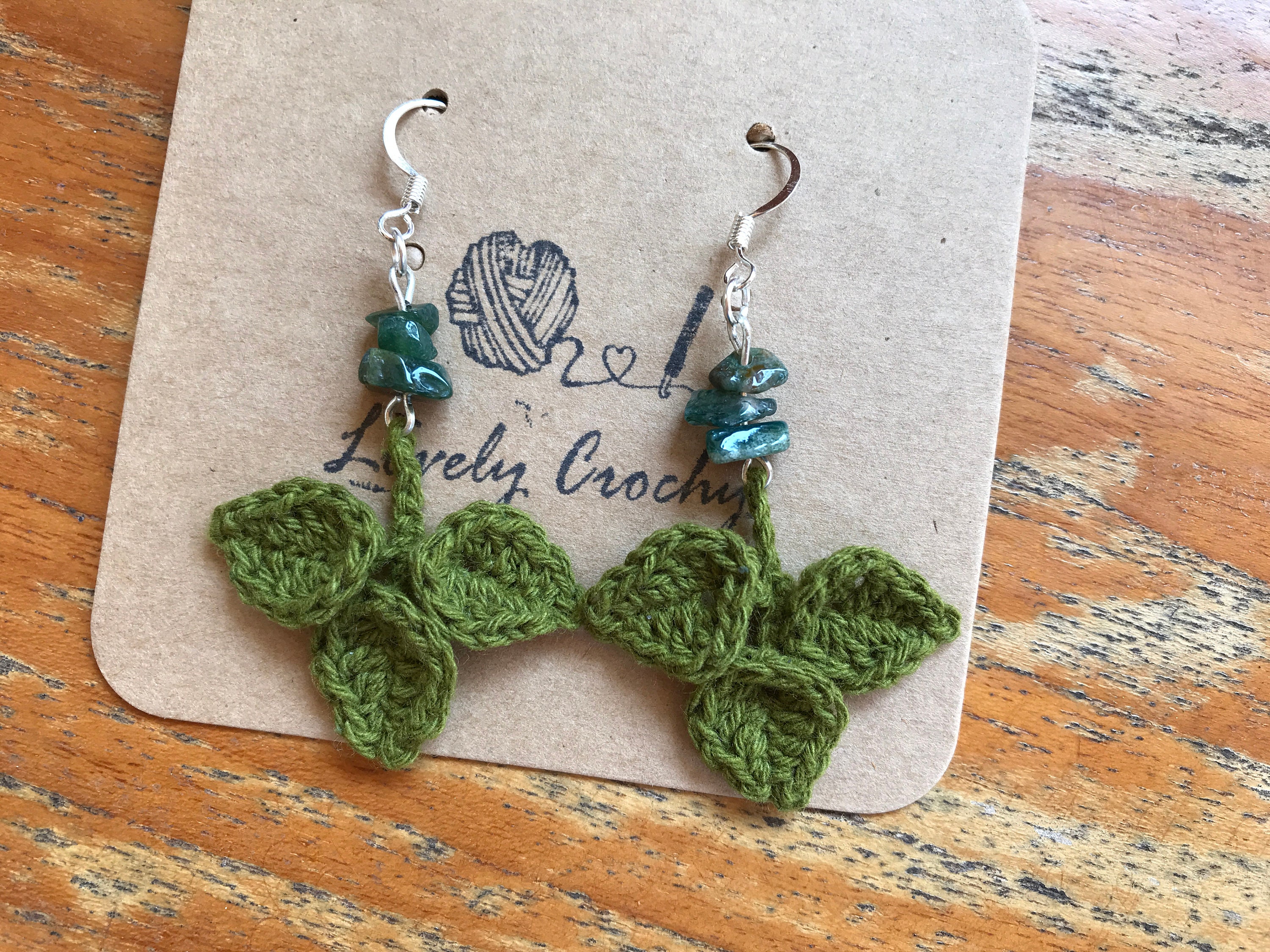 Leaves Crochet Earrings Leaves Earrings Cute Crochet Etsy