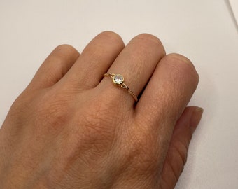 Gold filled, Made to measure, cubic zirconia and gold filled chain ring, delicate chain ring, dainty chain ring, ring, made to measure ring