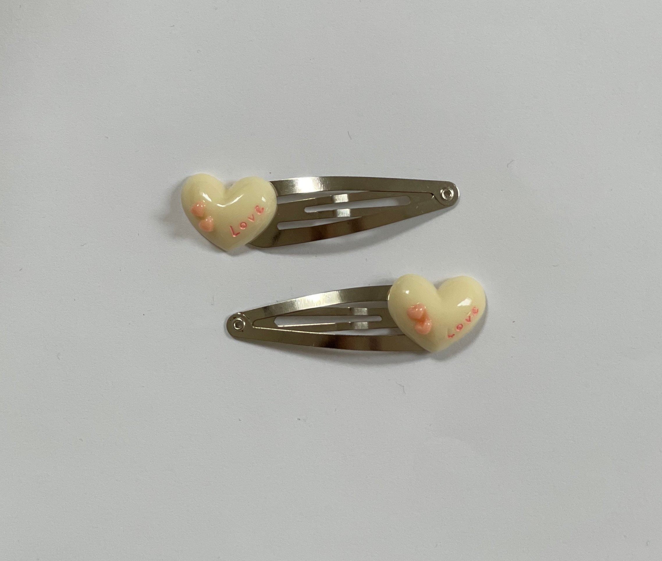 1 pair love hearts hair clips Etsy