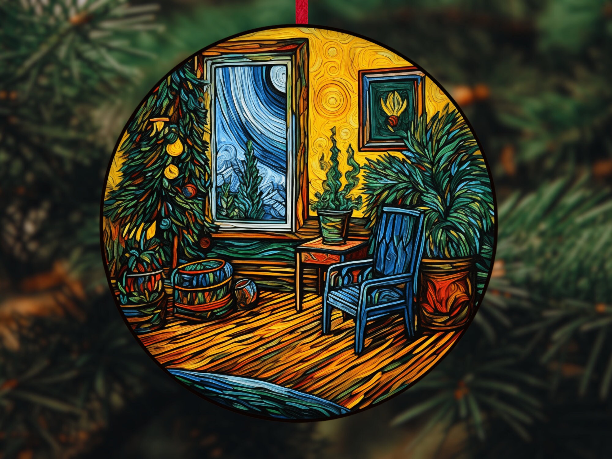 Van Gogh Ornament Sublimation Bundle / Round Christmas Etsy