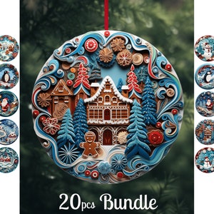 3D Quilling Christmas Ornaments Sublimation Bundle (Digital Download)