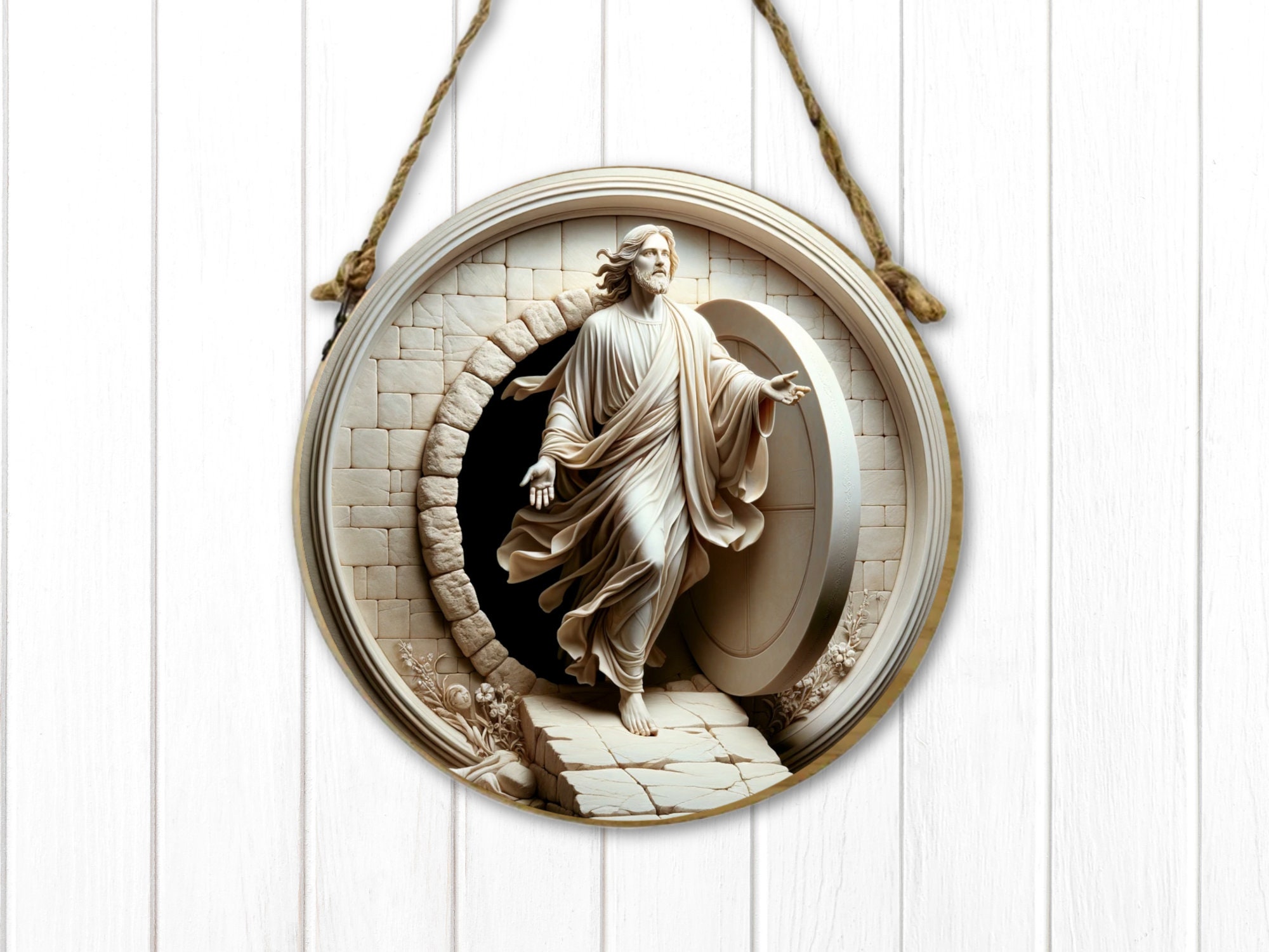 3D Resurrection of Christ Scene PNG, Easter Round Sublimation (digital ...