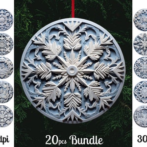 Peut inclure: Un ensemble de 20 motifs de flocons de neige numériques imprimables dans un schéma de couleurs bleu et blanc. Les motifs sont complexes et détaillés, parfaits pour créer des objets d'artisanat ou des décorations de vacances. 300dpi.