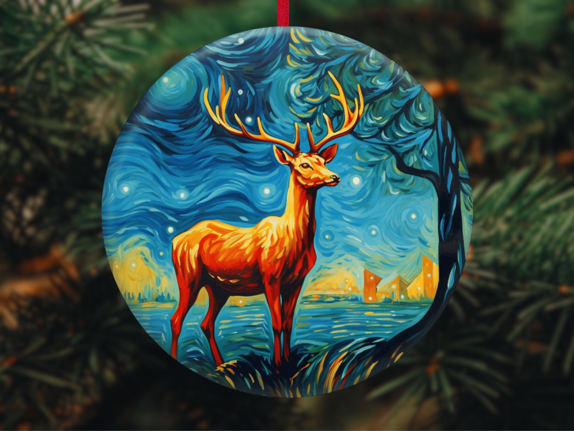 Van Gogh Ornament Sublimation Bundle / Round Christmas Ornaments Png