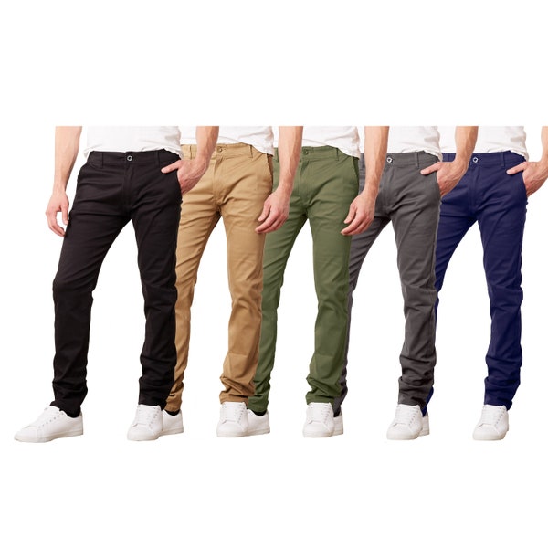 Mens Slim Fit Cotton Stretch Chino Pants