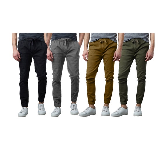 Men's 3-pack Classic Cotton Stretch Twill Jogger Pants 