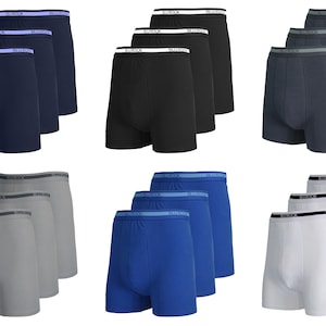 9-Pack Men's Stretch Cotton Boxer Briefs Sizes, S-2XL image 1