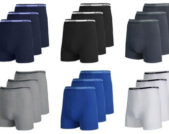 9-Pack Men's Stretch Cotton Boxer Briefs (Sizes, S-2XL)