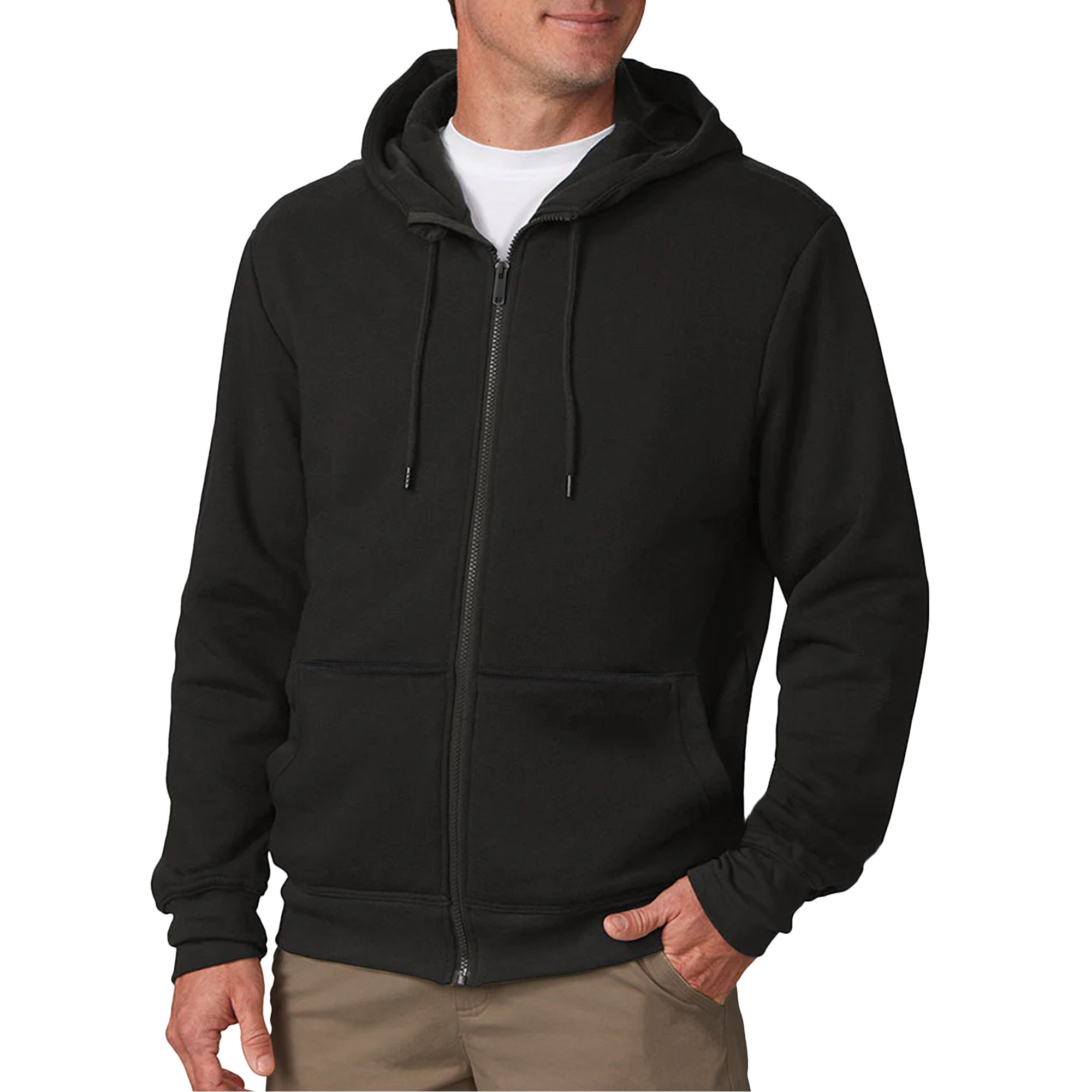 Mens Fleece-lined Full-zip Hoodie - Etsy