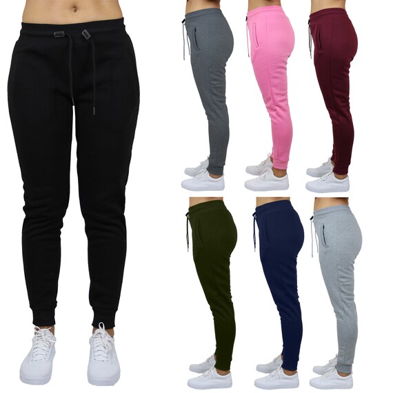 Women's Slim Fit Fleece Joggers Sweatpants Side Pocket 