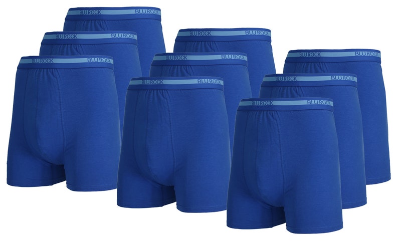 9-Pack Men's Stretch Cotton Boxer Briefs Sizes, S-2XL Medium Blue