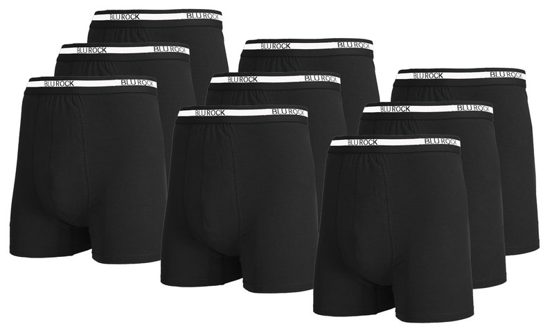 9-Pack Men's Stretch Cotton Boxer Briefs Sizes, S-2XL Black