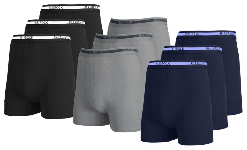 9-Pack Men's Stretch Cotton Boxer Briefs Sizes, S-2XL Color Set 1