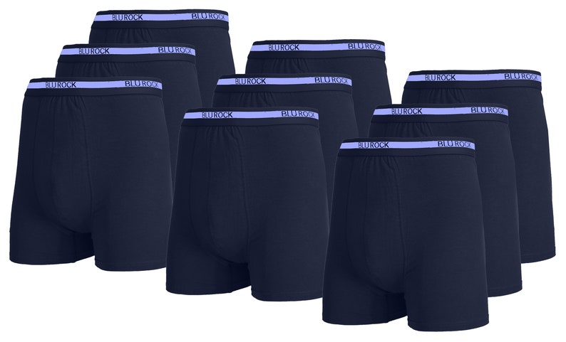 9-Pack Men's Stretch Cotton Boxer Briefs Sizes, S-2XL Navy