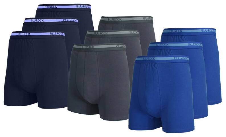 9-Pack Men's Stretch Cotton Boxer Briefs Sizes, S-2XL Color Set 2