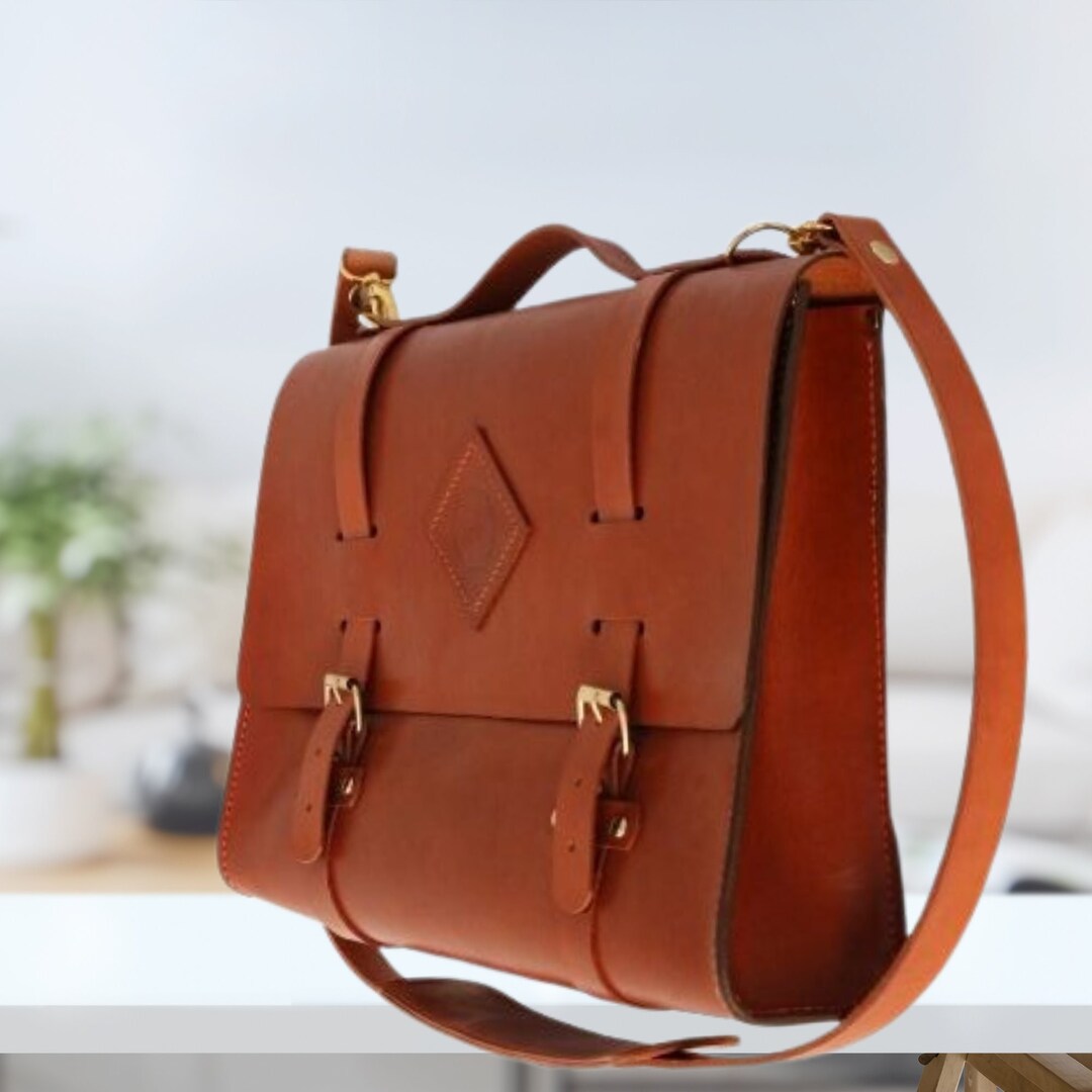 Mens Leather Laptop Briefcase Custom Leather Briefcase Etsy