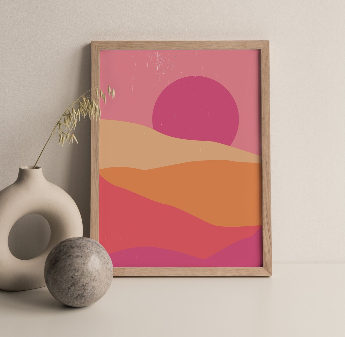 Pink Sand Dunes Art Print Abstract Desert Art Poster Desert Etsy