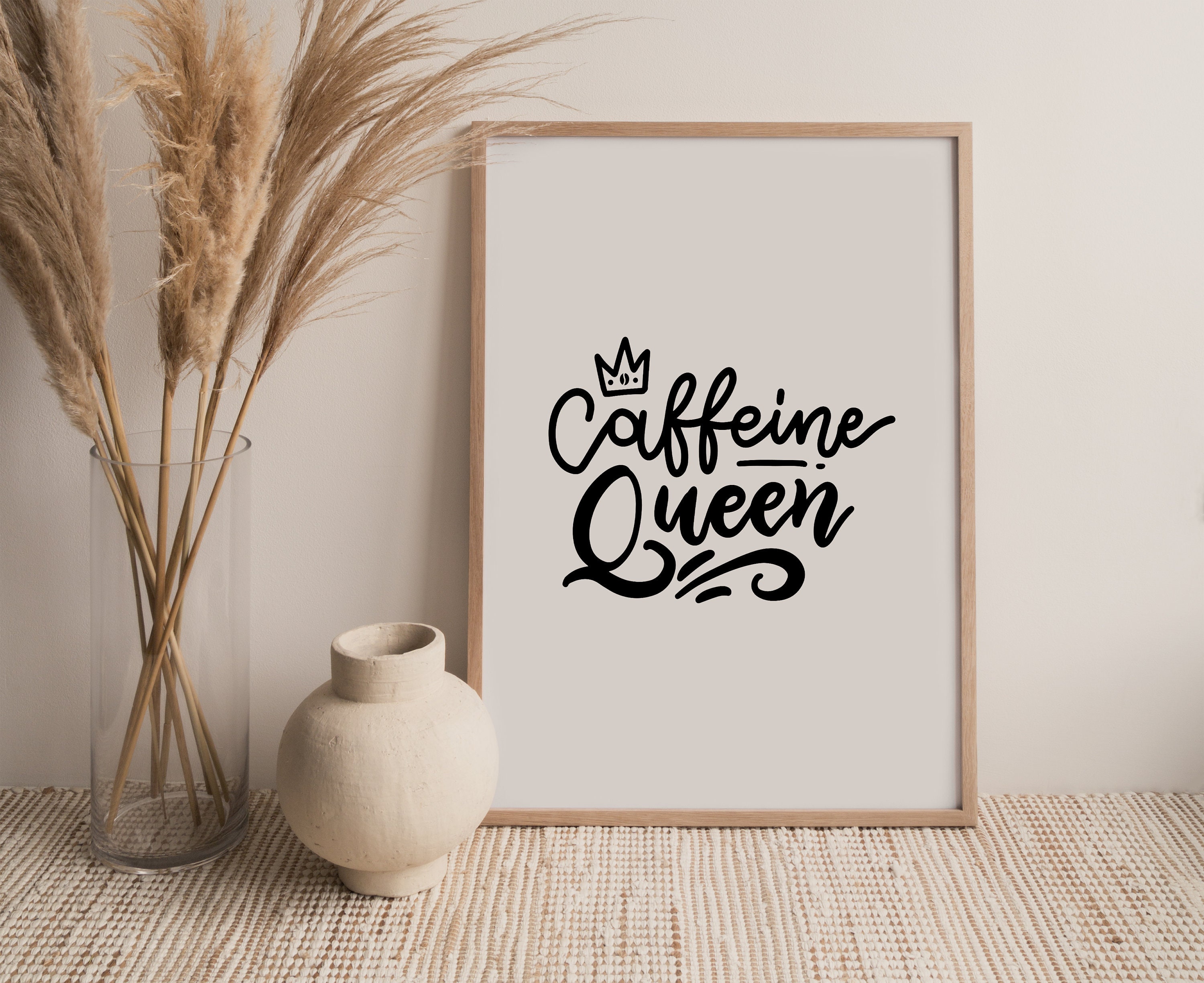 Caffeine Queen Coffee Art Printable Art Downloadable Print | Etsy