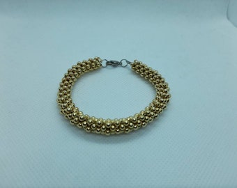 Gouden Parel Armband/ Gehaakte Parel Armband/ Armband in Goud