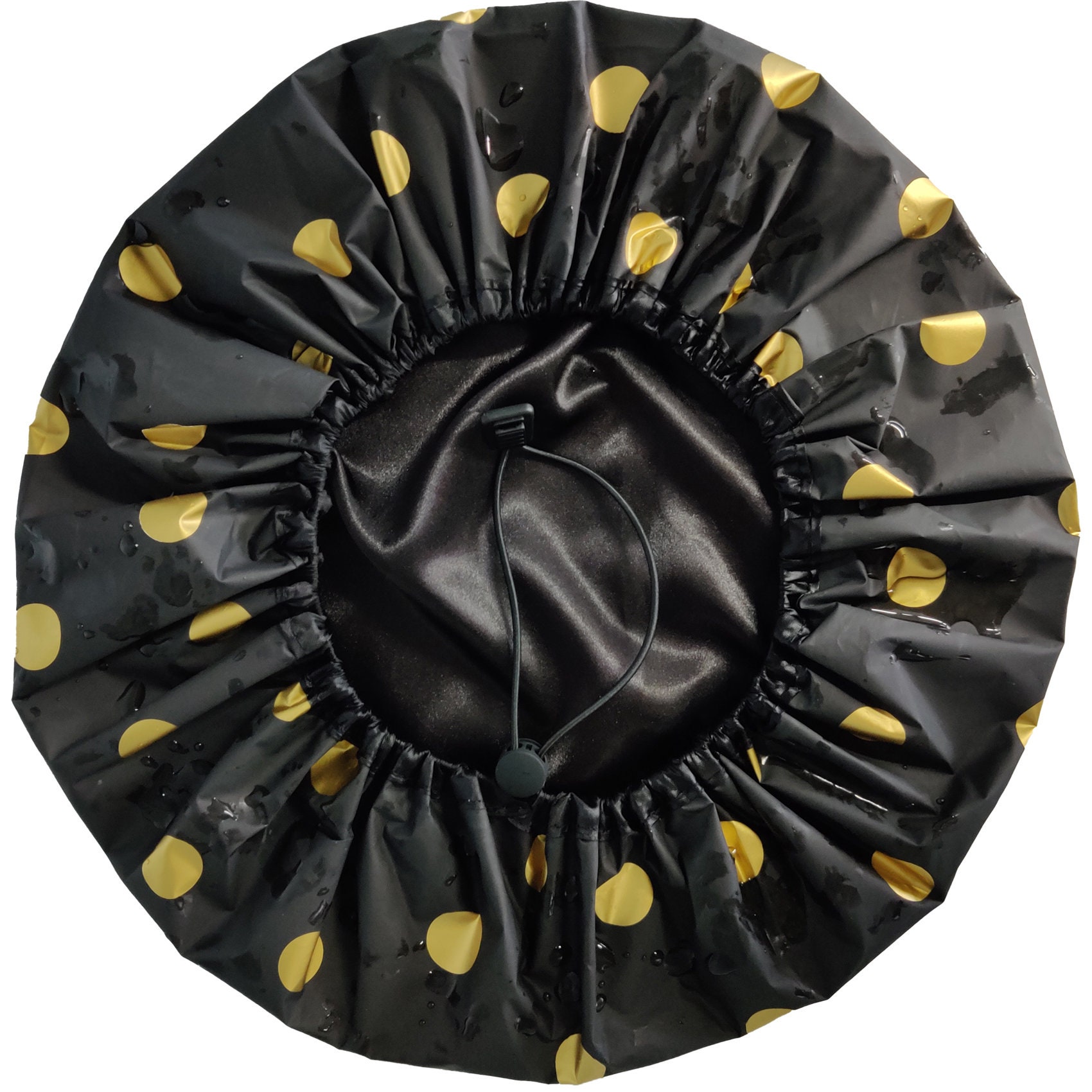 Gorro impermeable para el cabello ⦿ Ajustable ⦿ Lunares ⦿ Gorro de ducha ⦿ ComfortaWear