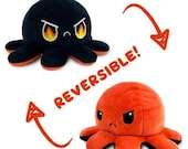 Angry and angrier emotion octopus, Mood flip plushie, Mad and angry reversible octopus plush toy, Girlfriend Valentine gift, Kids gift 2021