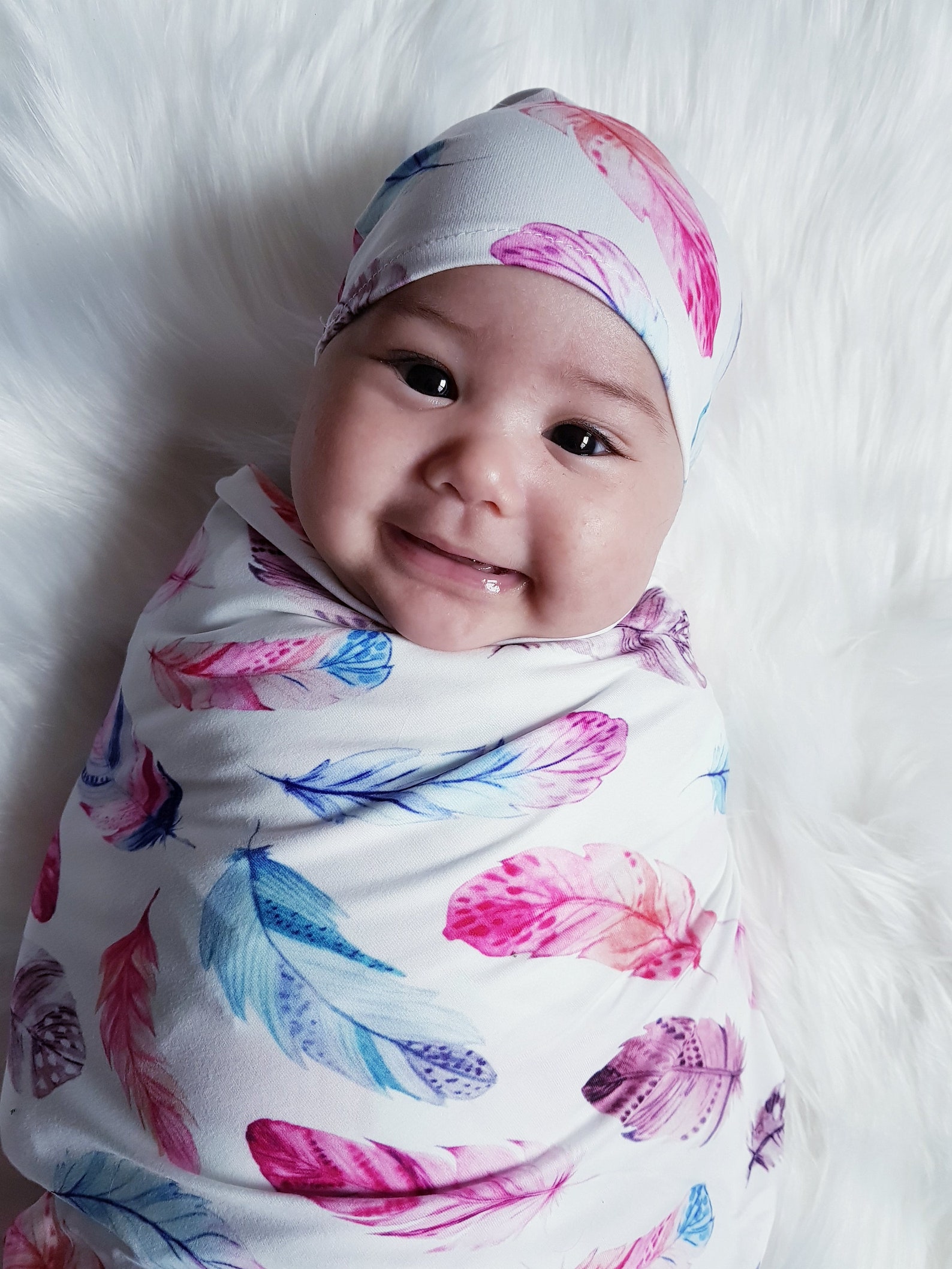 Newborn Swaddle Set Feather Swaddle Newborn Photo Prop Etsy