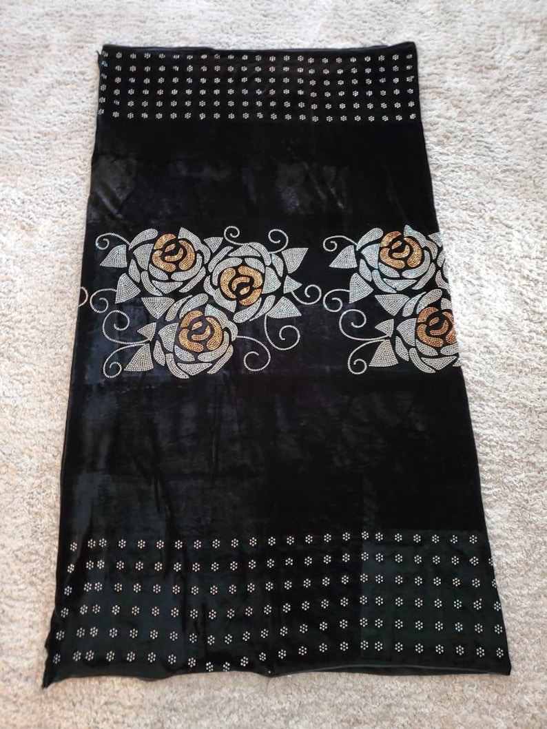 Velvet Fabric with Rhinestones sold by 4 yards with extra long width Velvet fabric for craft sewing