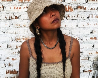 Hemp Hat, Organic Hemp Hat, Crochet Hemp Hat, Handmade Crochet Hat, Unisex Hat, Beach Hat, Natural Hat,Natural Dye Hemp Hat, Hemp Sun Hat