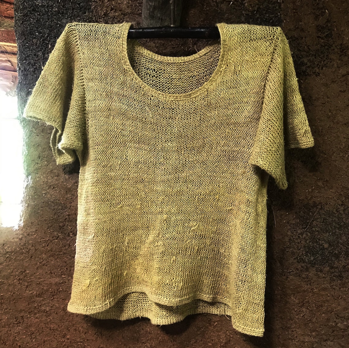 Knitted Hemp, Knitted Hemp Shirt, Organic Clothing, Natural Dye Color