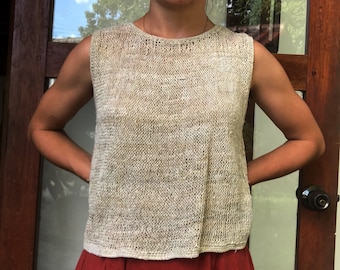 Canapa lavorata a maglia, Gilet lavorati a maglia da donna, Gilet lavorati a mano, Abbigliamento biologico, Gilet estivi in canapa, Gilet lavorati a maglia, Gilet lavorati a maglia boho, Abbigliamento ecologico