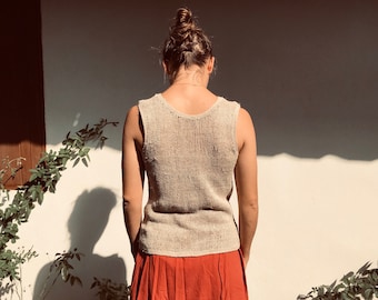 Gilet in maglia di canapa, gilet in maglia da donna, gilet vegani, abbigliamento biologico, gilet estivi in canapa, gilet in maglia, gilet in maglia boho, abbigliamento ecologico