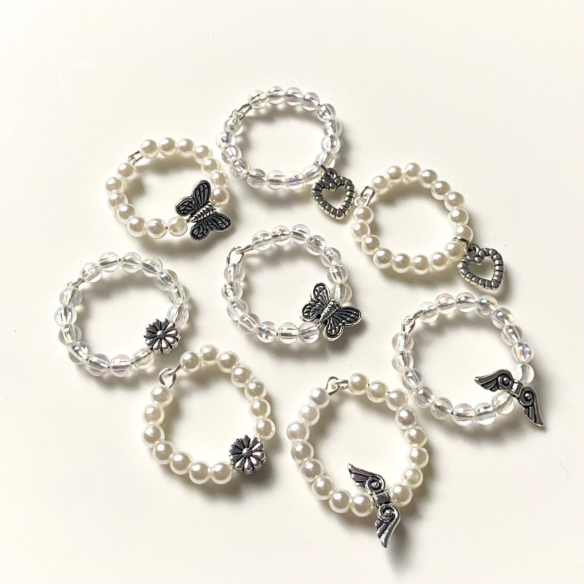 Black and White Grunge Mismatched Bead Bracelet / Dice, 8 Ball, Crystals,  Heart Y2k 