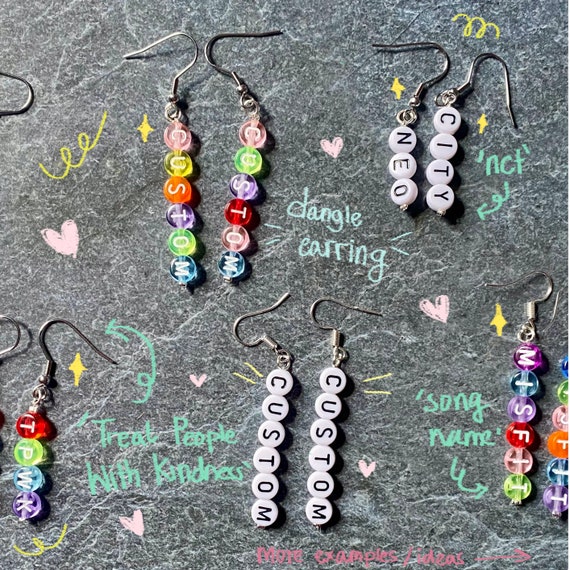 Alphabet on sale bead earrings